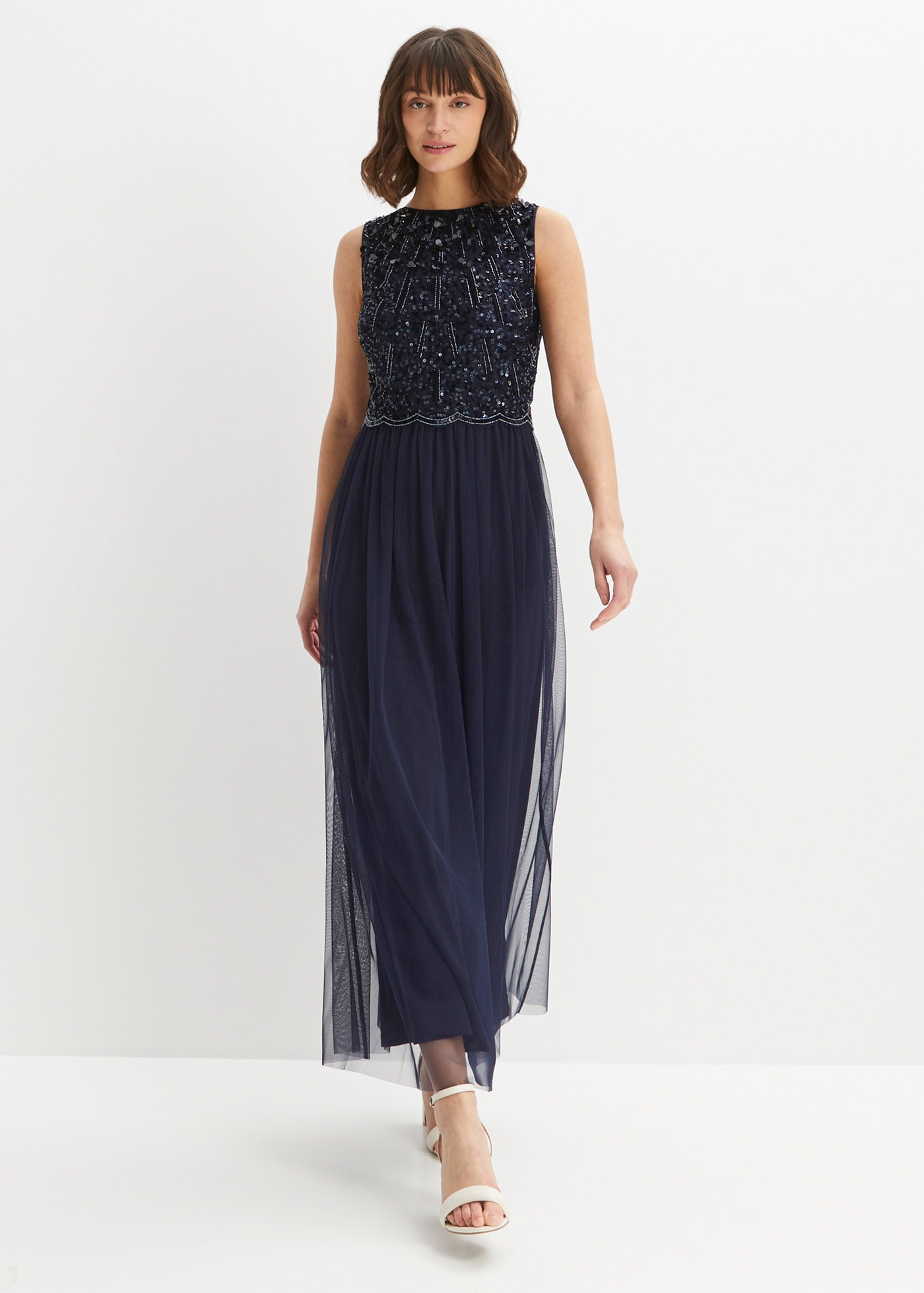 bonprix Maxikleid »Maxikleid mit Paillettenstickerei« Maxikleid mit Paillettenstickerei