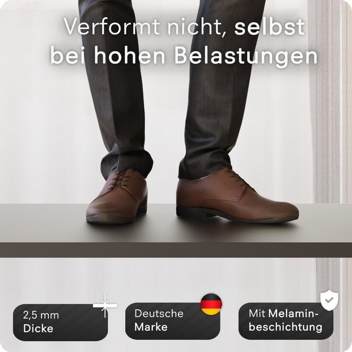 Tischplatte - 2,5 cm Extra-Dicke Schwarze Schreibtischplatte 180x80 cm, Ideale Holzplatte für den Höhenverstellbaren Schreibtisch, Esstisch und Mehr, Langlebige Arbeitsplatte