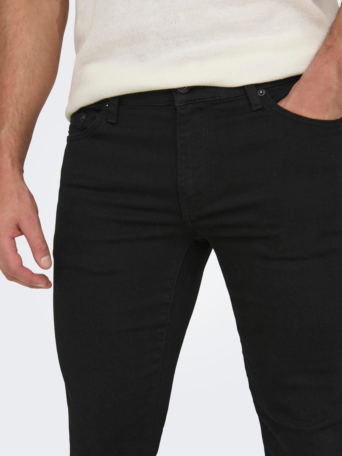 ONSLOOM Niedrige Taille Slim Fit Jeans Black Denim