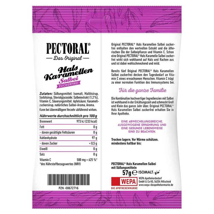 Pectoral Salbei Bonbons zuck, 60 g