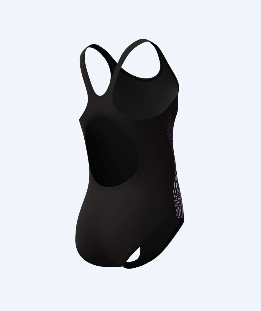 Speedo badedragt til piger - Placement Muscleback - Sort/pink