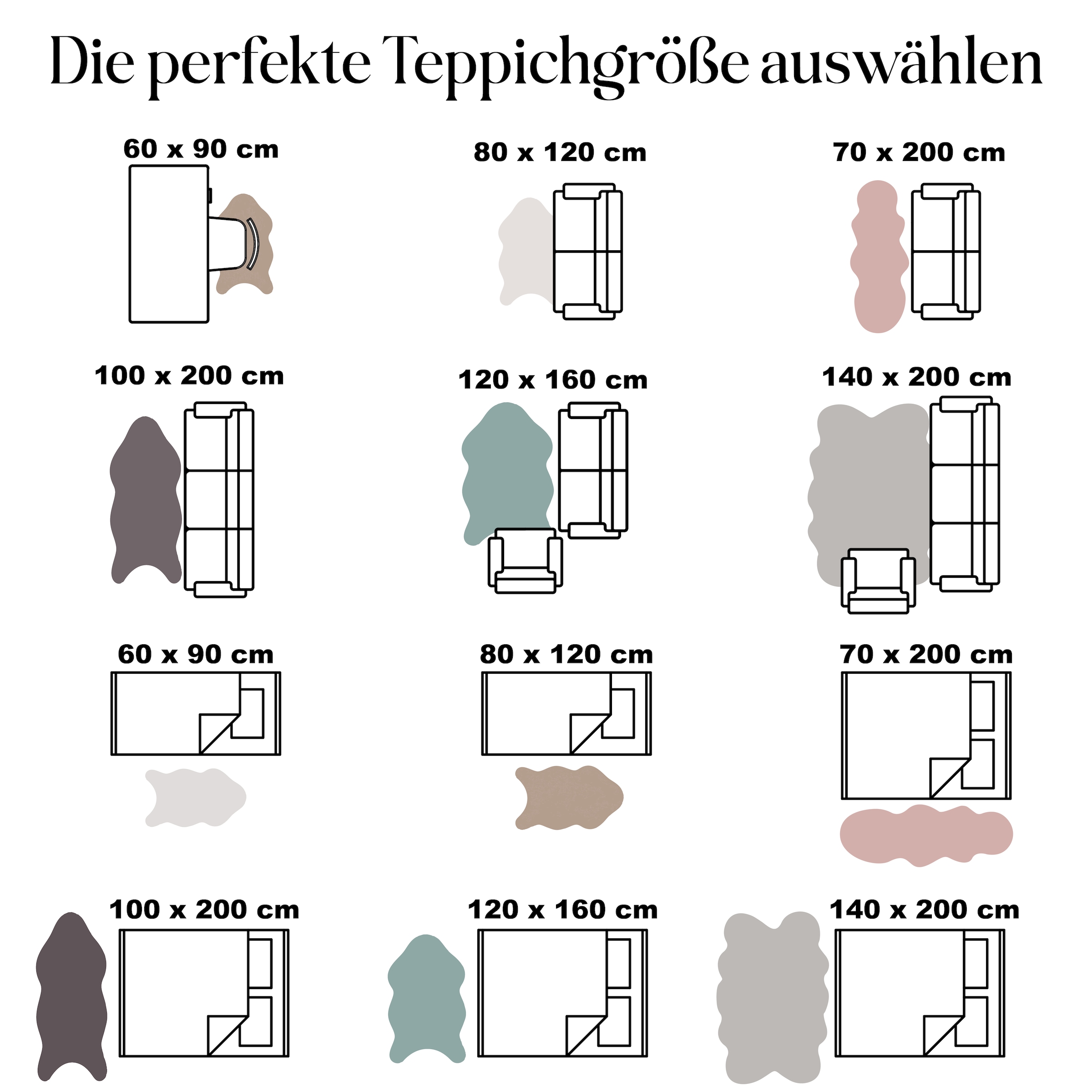Paco Home Fellteppich »Pelt 640« fellförmig 16 mm Höhe Kunstfell, Uni Farben, sehr weicher Flor