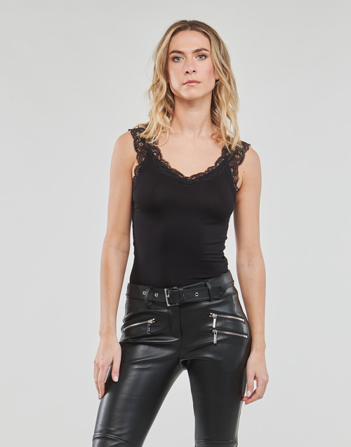 Pieces - PCBARBERA LACE TOP - Noir