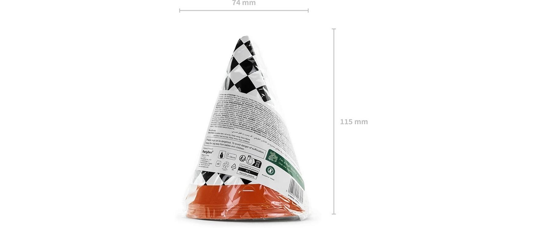 Partyhüte Auto 16 cm, 6 StückFestliche Kopfdekoration