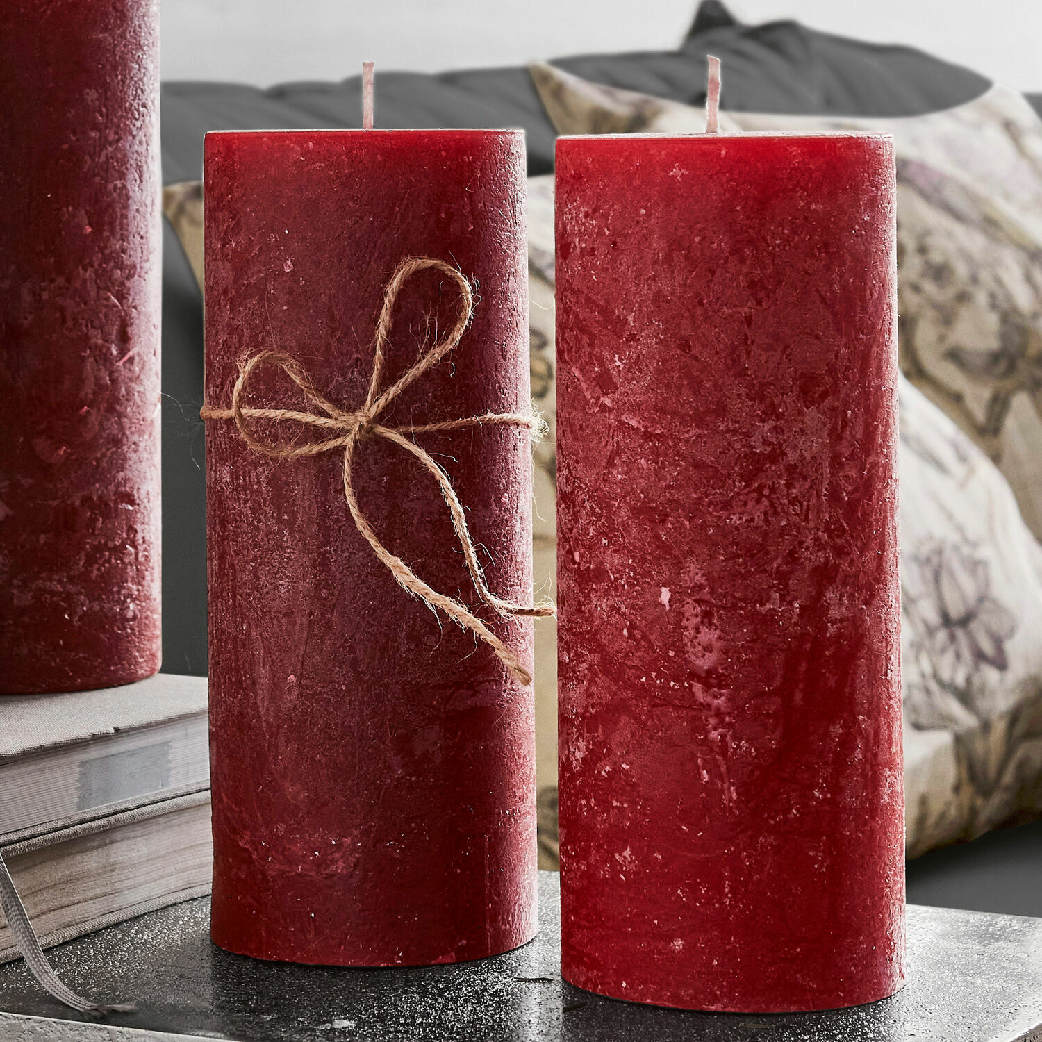 Kerze 4er Set Homel rot