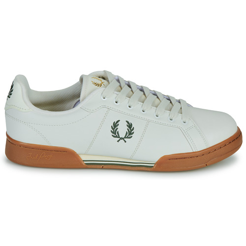 Fred Perry - B722 LEATHER - Blanc / Marron