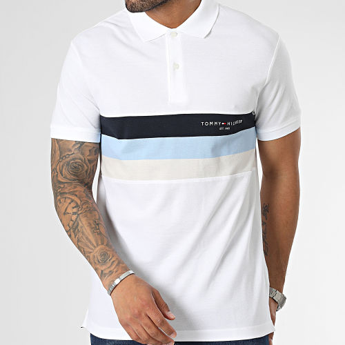 Polo Manches Courtes Chest Colourblock Slim 0766 Beige Clair