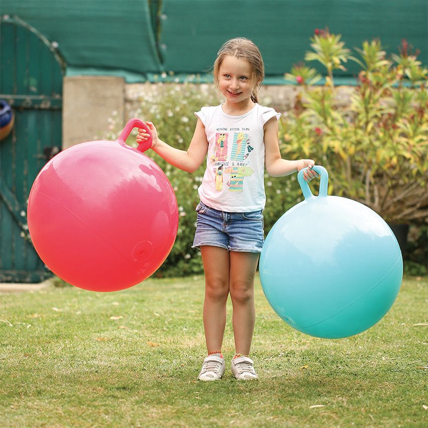 Ballon sauteur XXL - Bleu - Ecru