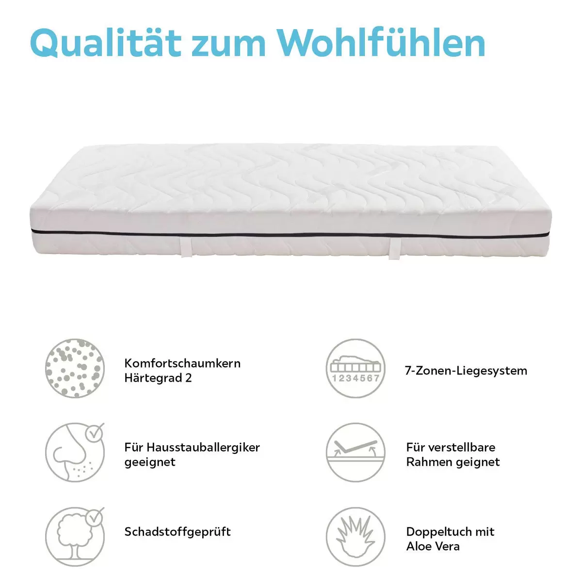 Matratze Comfort H2 90x200 weiss