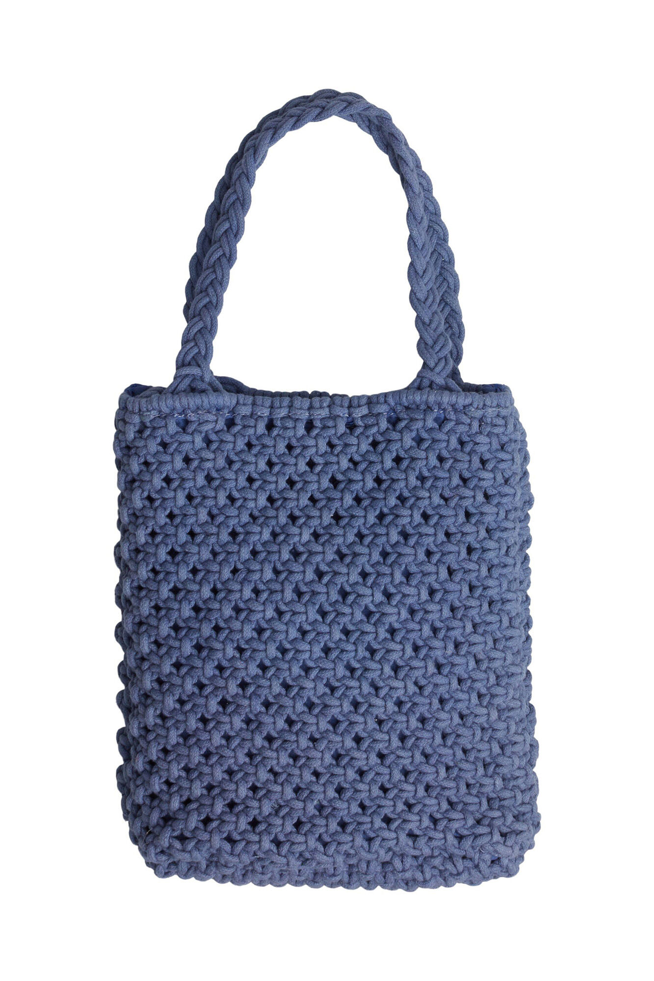 Sacola de crochê em algodão - Azul