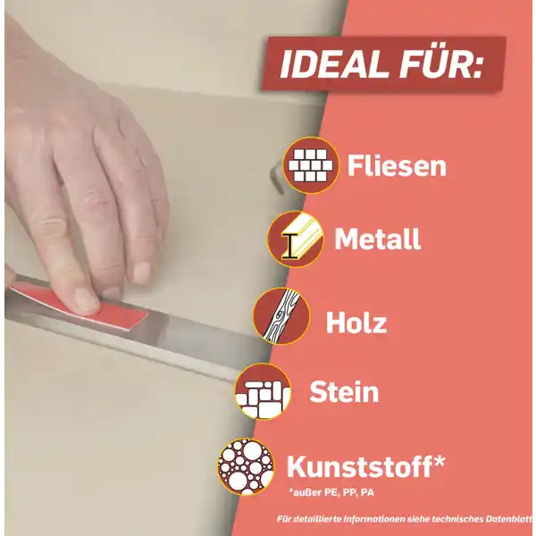 Doppelseitiges Klebeband Kleben statt Bohren