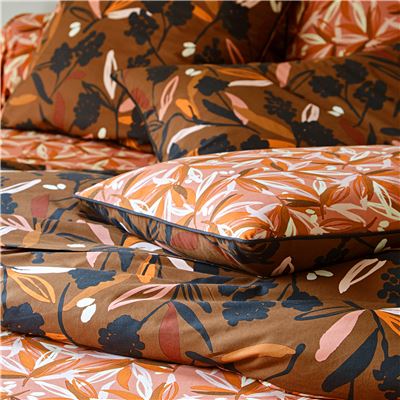 Linge de lit imprimé feuilles - BECQUET CRÉATION.