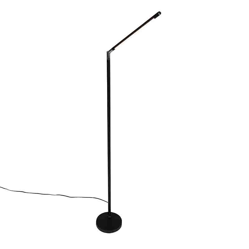 Moderne vloerlamp zwart incl. LED met touch dimmer - Berdien