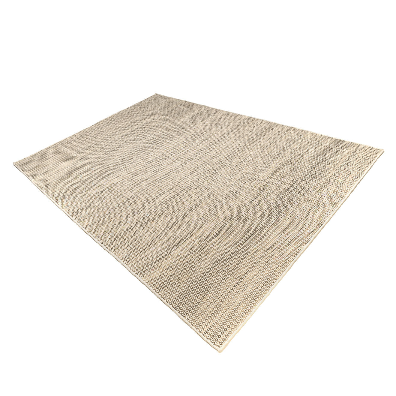 Macabane Tapis en Laine tissée Quentin blanc/kaki - 290x200 cm