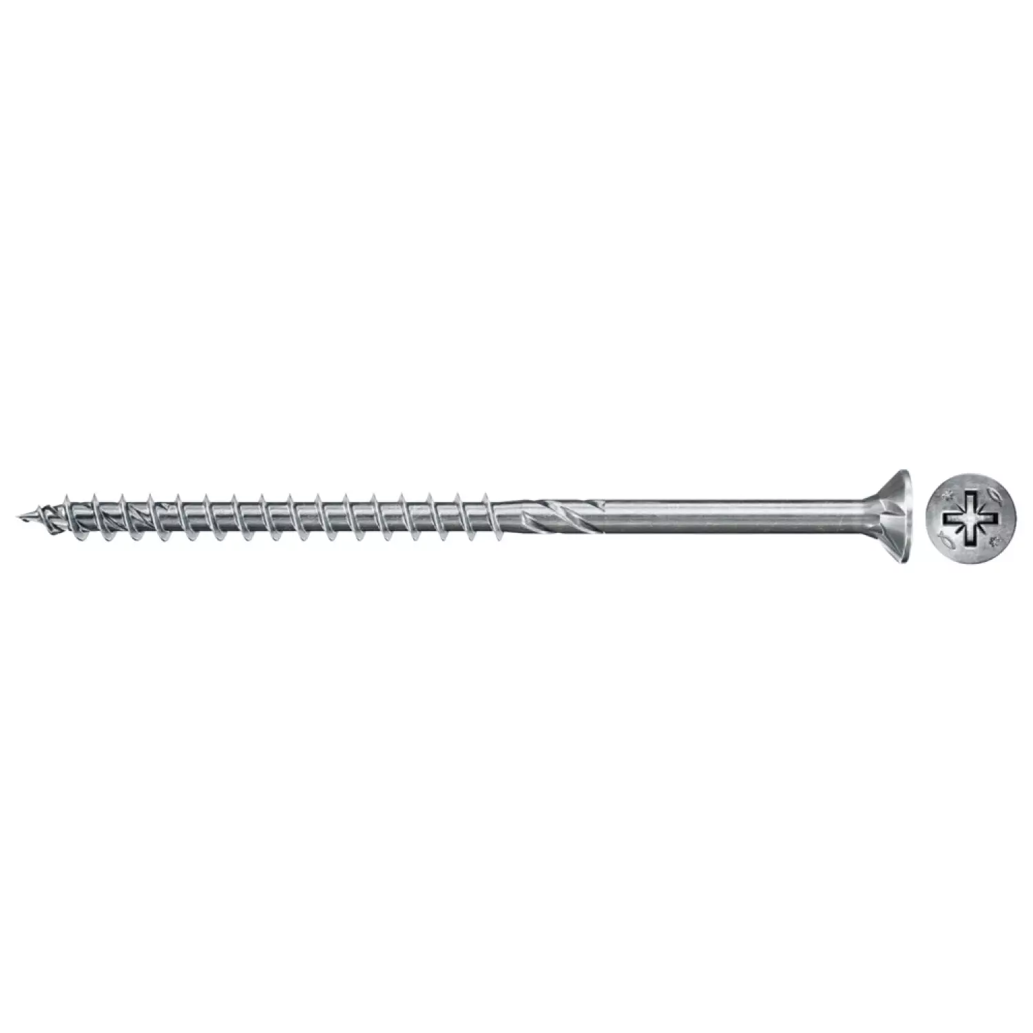 Fischer 670525 spaanplaatschroef Power-Fast II 6,0 x 80 PZ3 - verzonken kop - deeldraad - blauw verzinkt (100st)