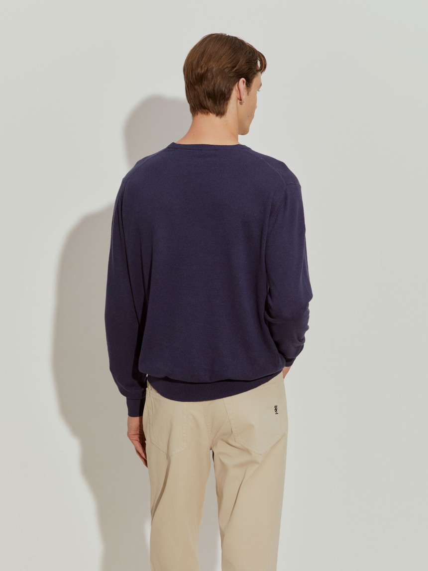 Pullover em linho e algodão