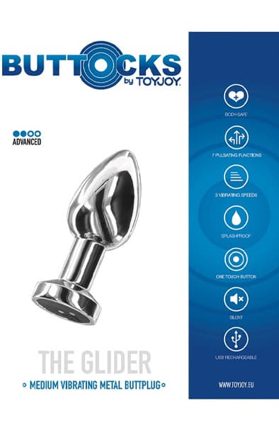 ToyJoy The Glider Vibrating Plug Medium Analplugg med vibrator