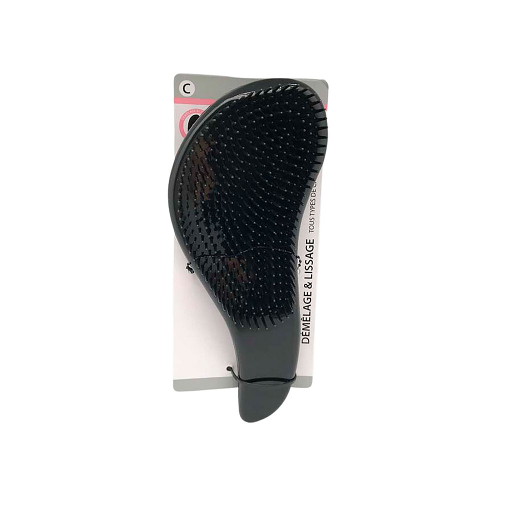 Brosse à cheveux démélante plastique noir19cm