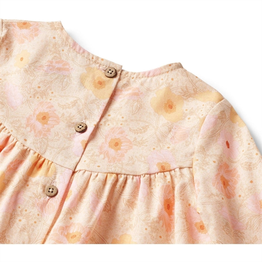 Alabaster Flower Bobbles Kjole Fenja - Wheat → Luksusbaby.dk