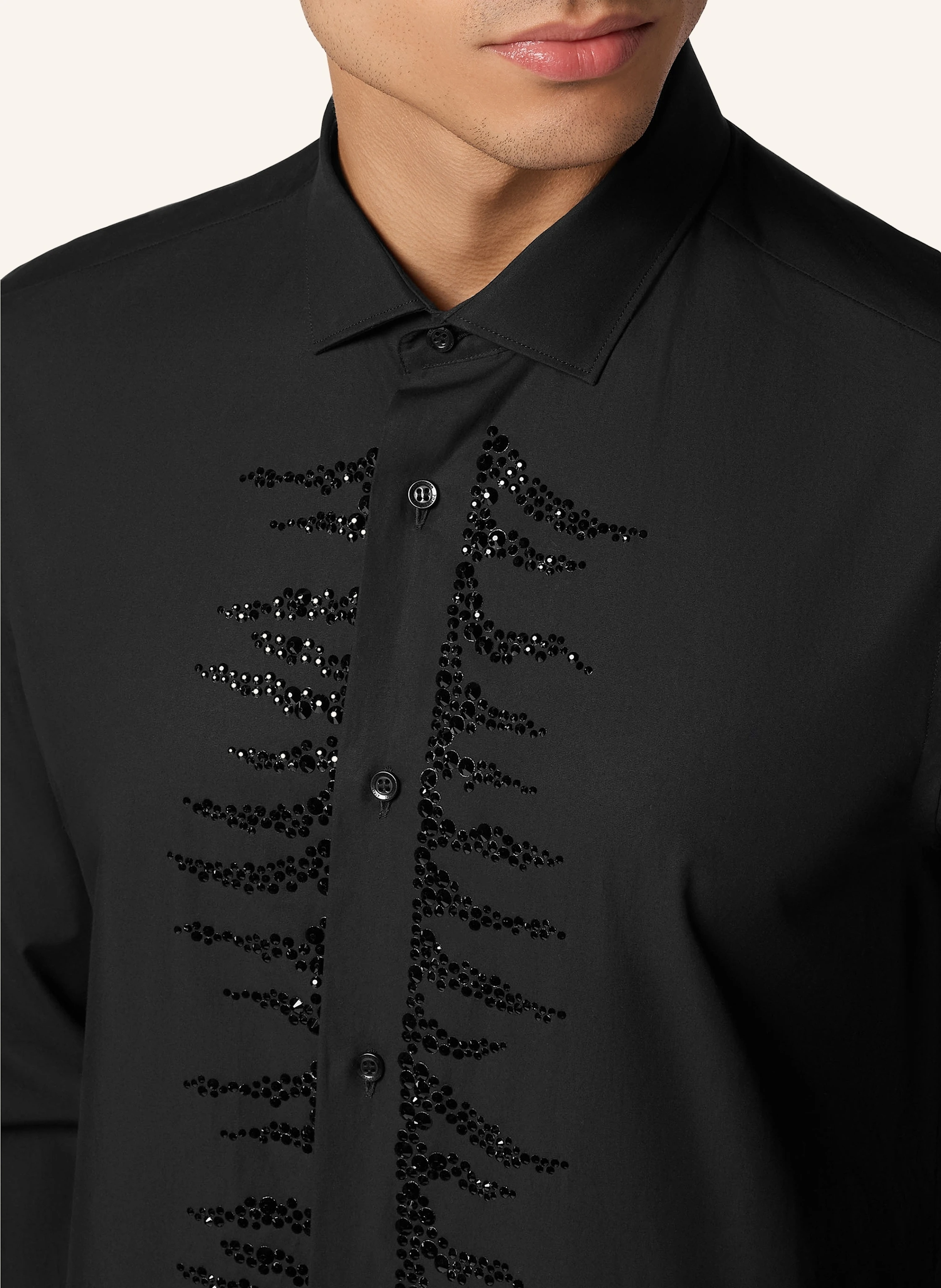 PHILIPP PLEIN Hemd mit Steinenbesatz Slim Fit