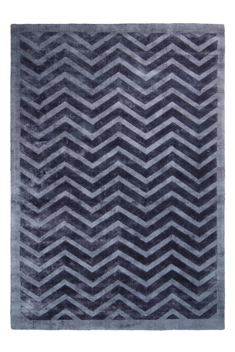 Kurzflorteppich LUXURY 400 - marineblau - Retro-Design - 80x150 cm