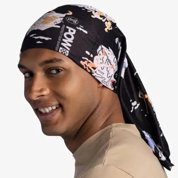 Bandeau cache cou randonnée BUFF COOLNET UV POW RUNNERS POW RUNNERS IN MOTION BLACK