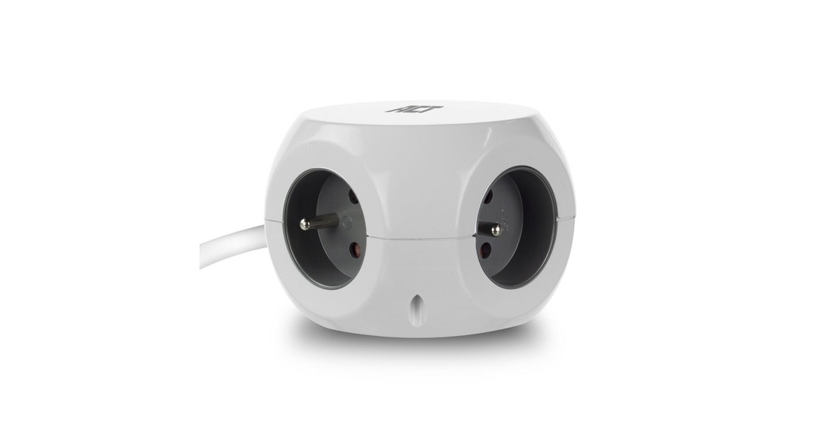 ACT ConnectivityStekkerdoos kubus met 3 stopcontacten, 30W Power Delivery USB-C/A poorten, kabellengte 1,5m stekkerdoos  (Wit, Type E)