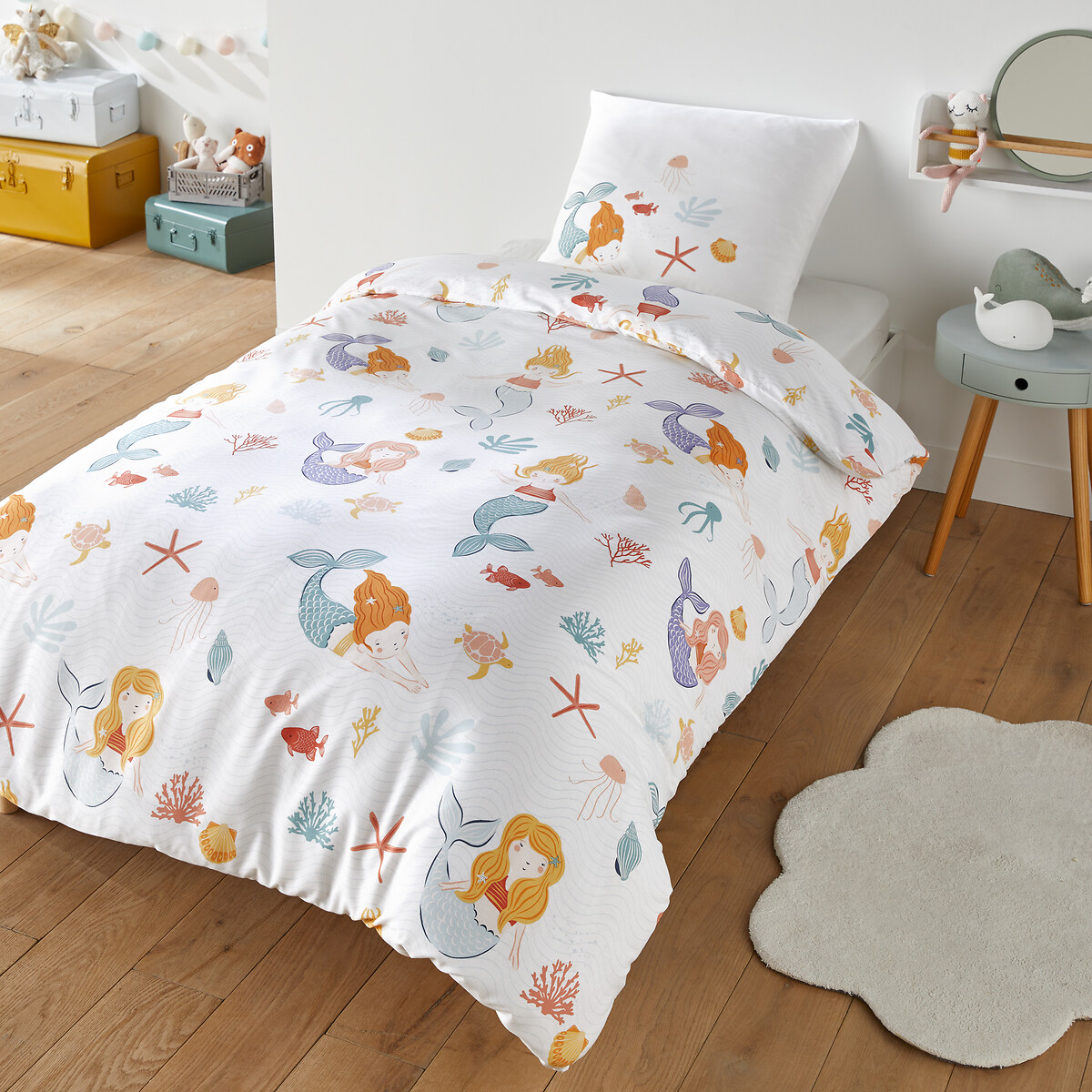SO'HOME<br>Cama Tergal, fronha quadrada, Sereia