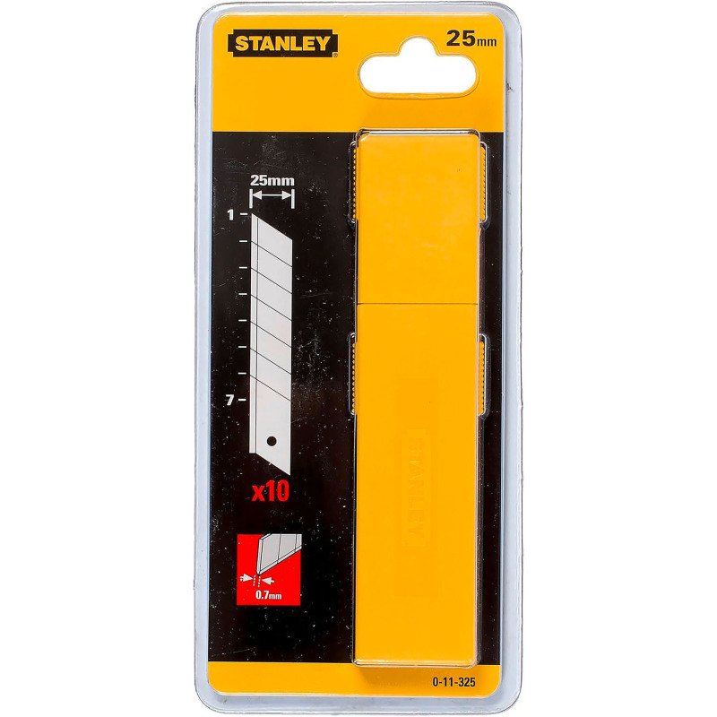 Lame de cutter Stanley 25 mm, L 110 mm - étui distributeur de 10 lames