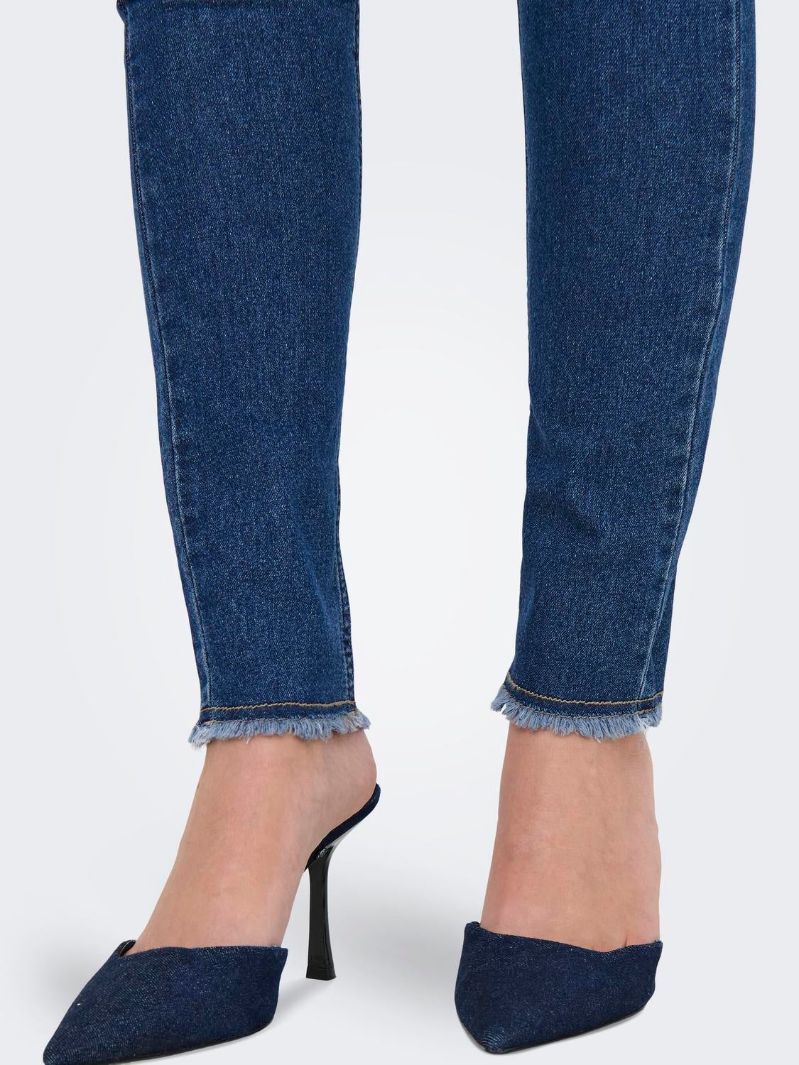 ONLHUSH Mittlere Taille Skinny Fit Jeans Dark Blue Denim