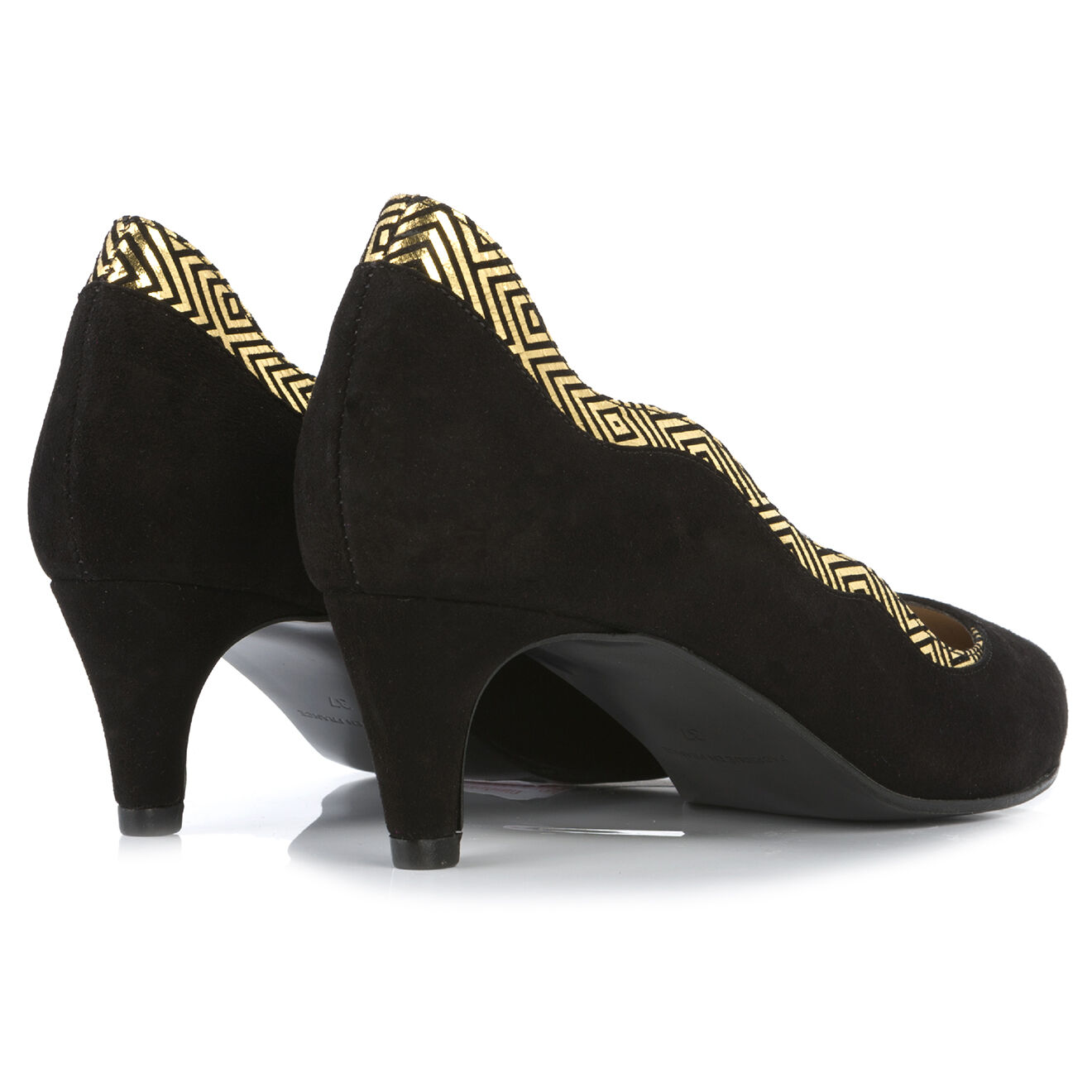Mellow Yellow Escarpins en Velours de Cuir Atinema noirs - Talon 5 cm