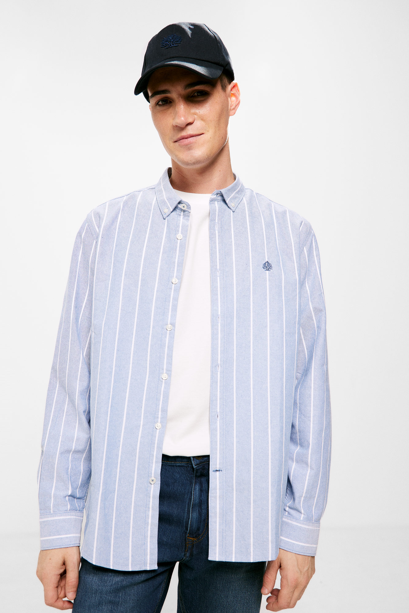 camisa polo oxford listrada