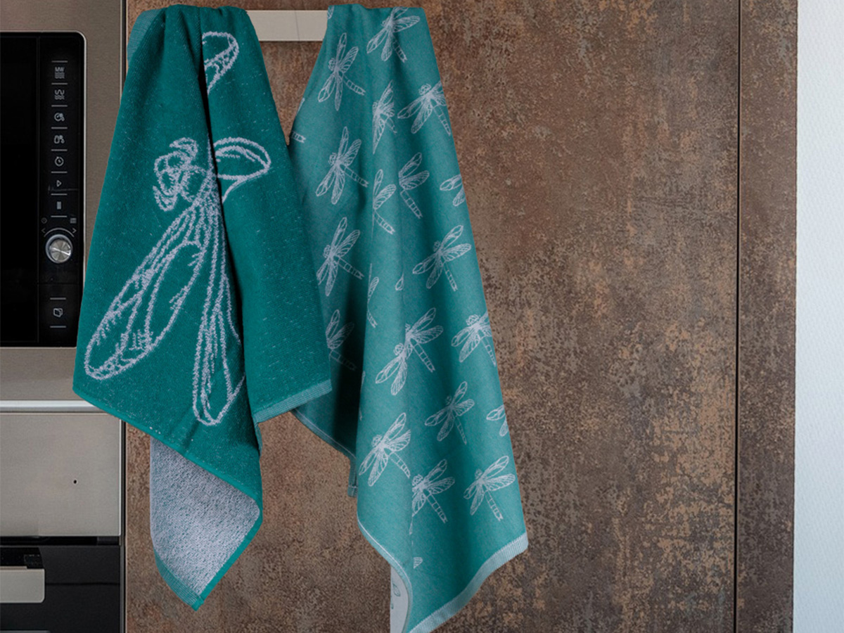 DoubleDry Libel 50 x 70 cm set van 6 theedoeken - Teal