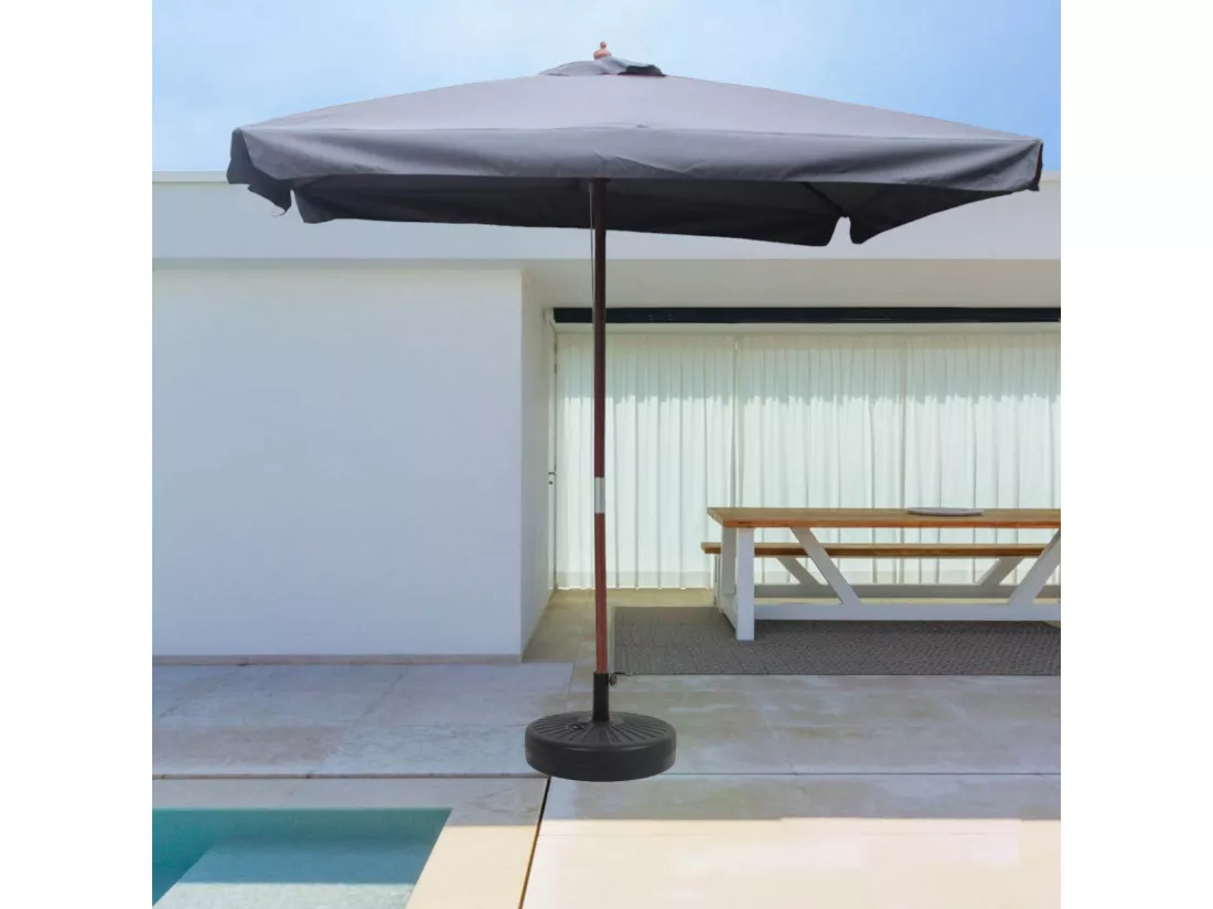 Parasol bois 3 x 3 m gris PALAWAN