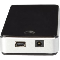 Hub USB 2.0, 7 ports, avec bloc d'alimentation, noir