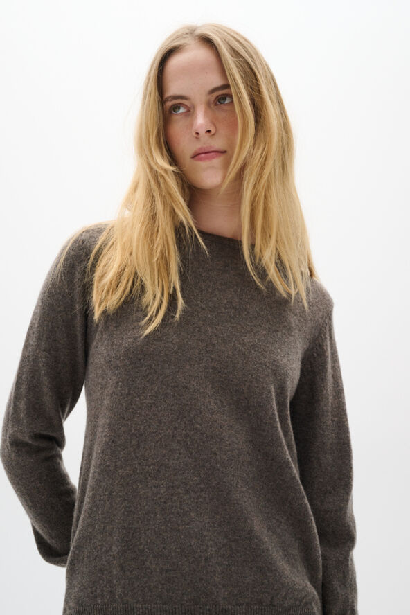 InWear LukkaIW Crew-neck Pullover Premium - 100% Cashmere Brown melange