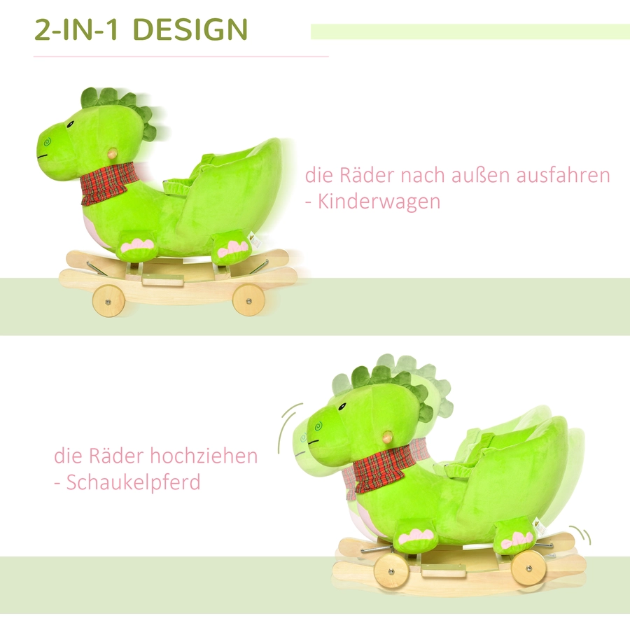 HOMCOM Schaukeltier als Drache grün