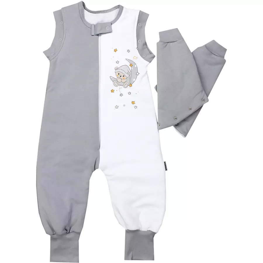 TupTam Baby Schlafsack mit Beinen und Ärmel Winter graugelb