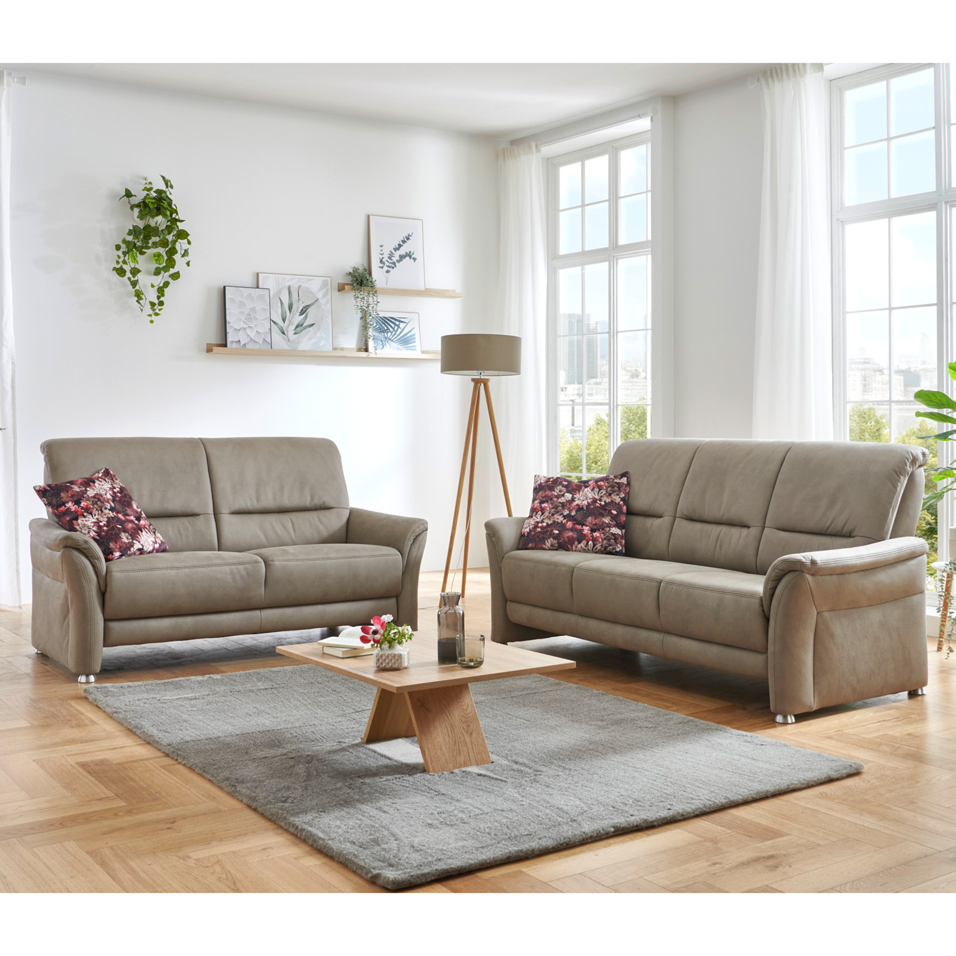 polsterpower 3-Sitzer - stone - Basismodell