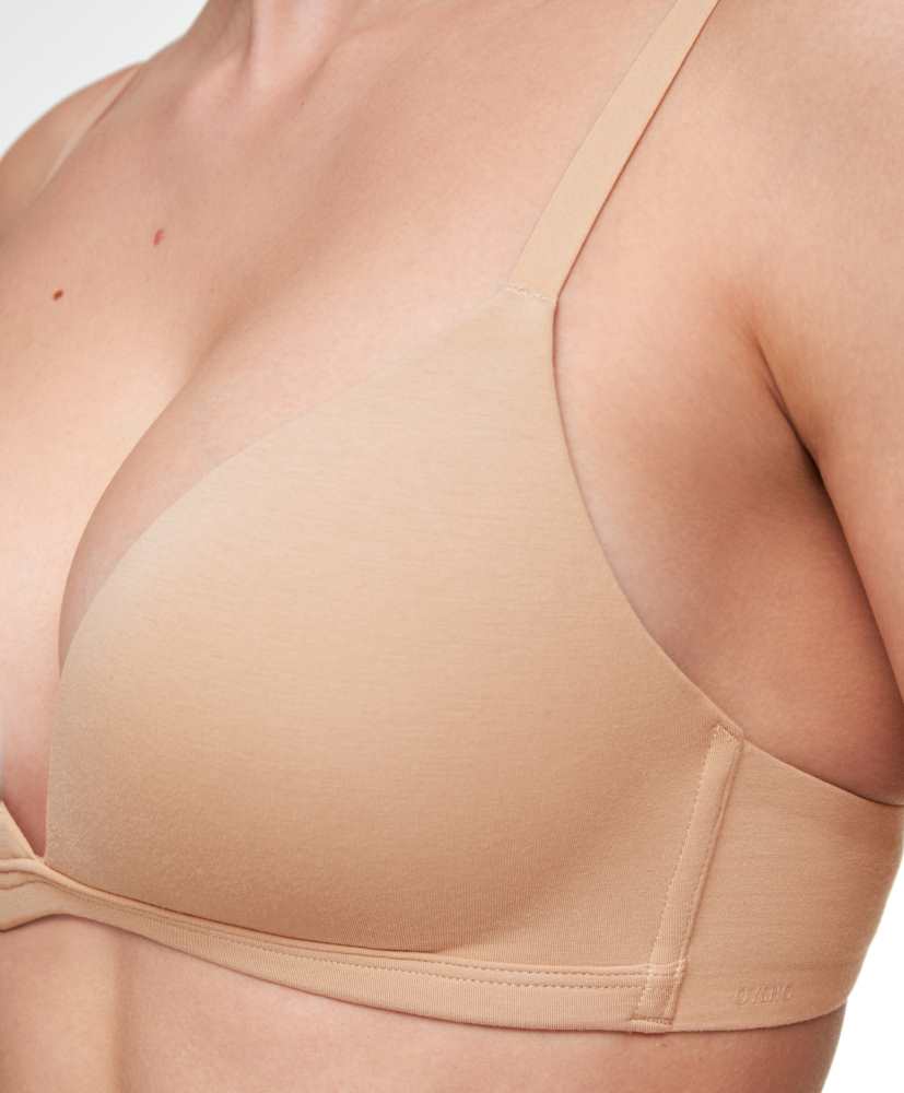 Sutiã triangular push-up de algodão