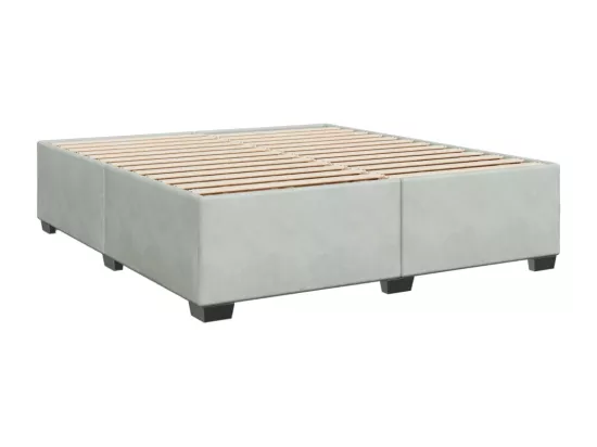 Sommier à lattes de lit et matelas Gris clair 180x200cm Velours