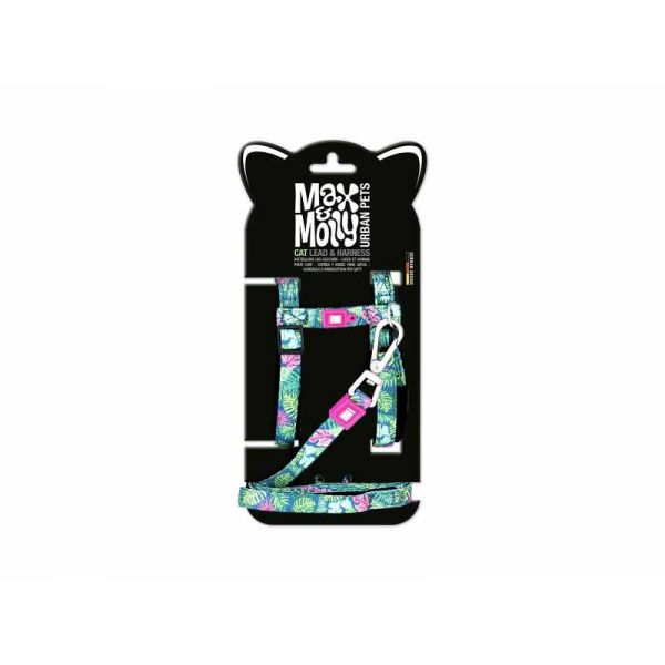 Max & Molly Peitoral   Trela Tropical para Gato