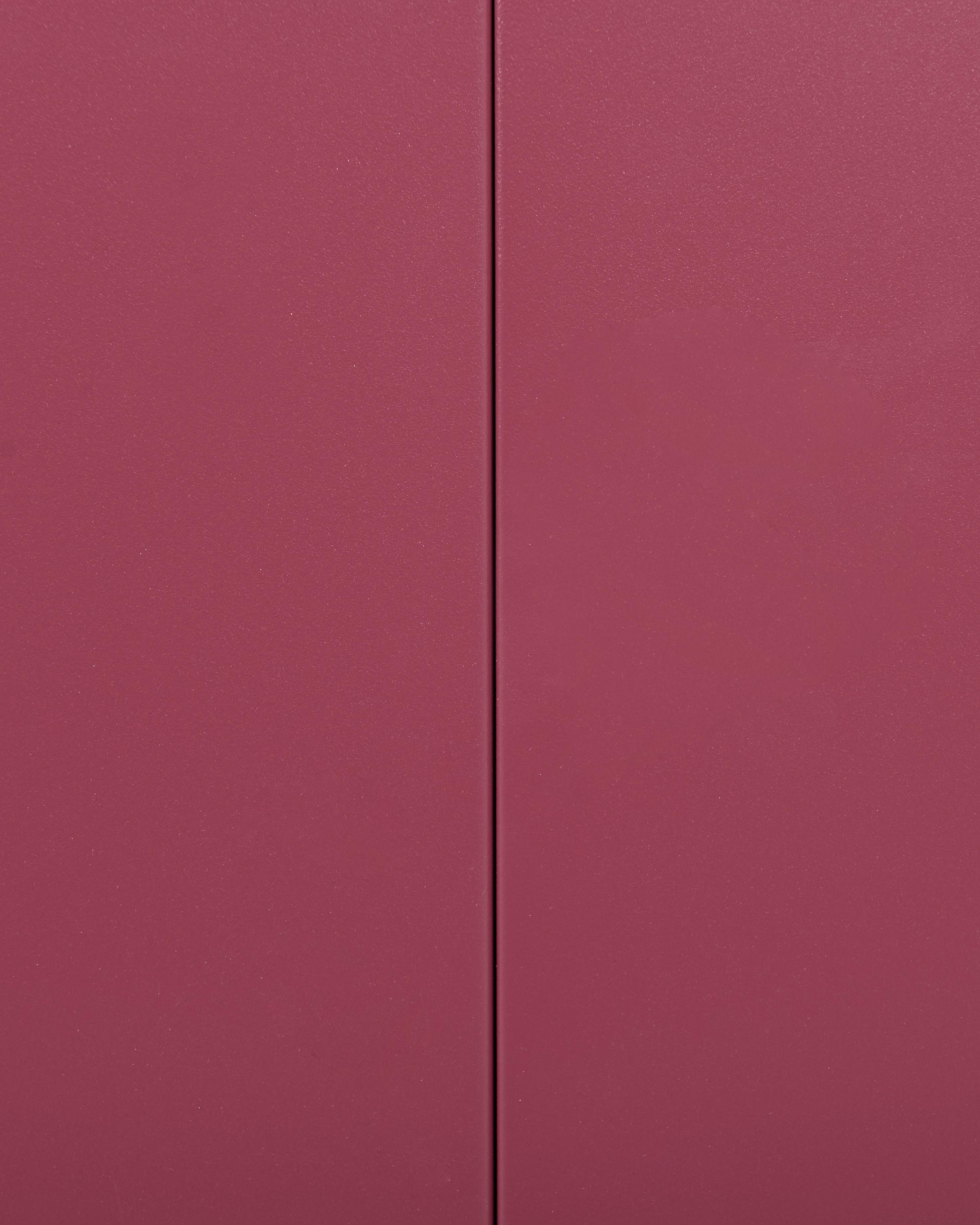 Dressoir met glazen deuren NEWPORT Metaal 115 cm Donkerrood
