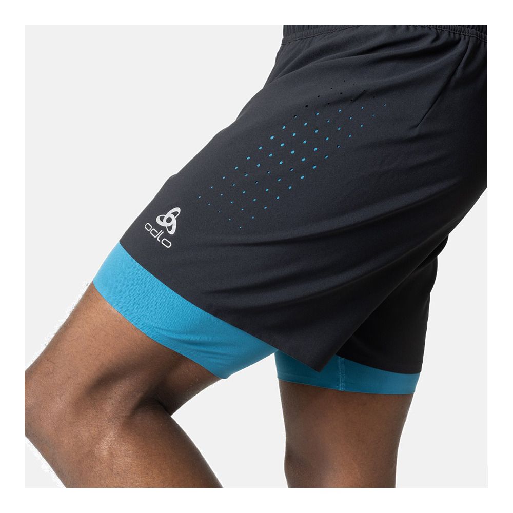 Odlo ZEROWEIGHT 5 INCH 2IN1 - Short Homme black/saxony blue
