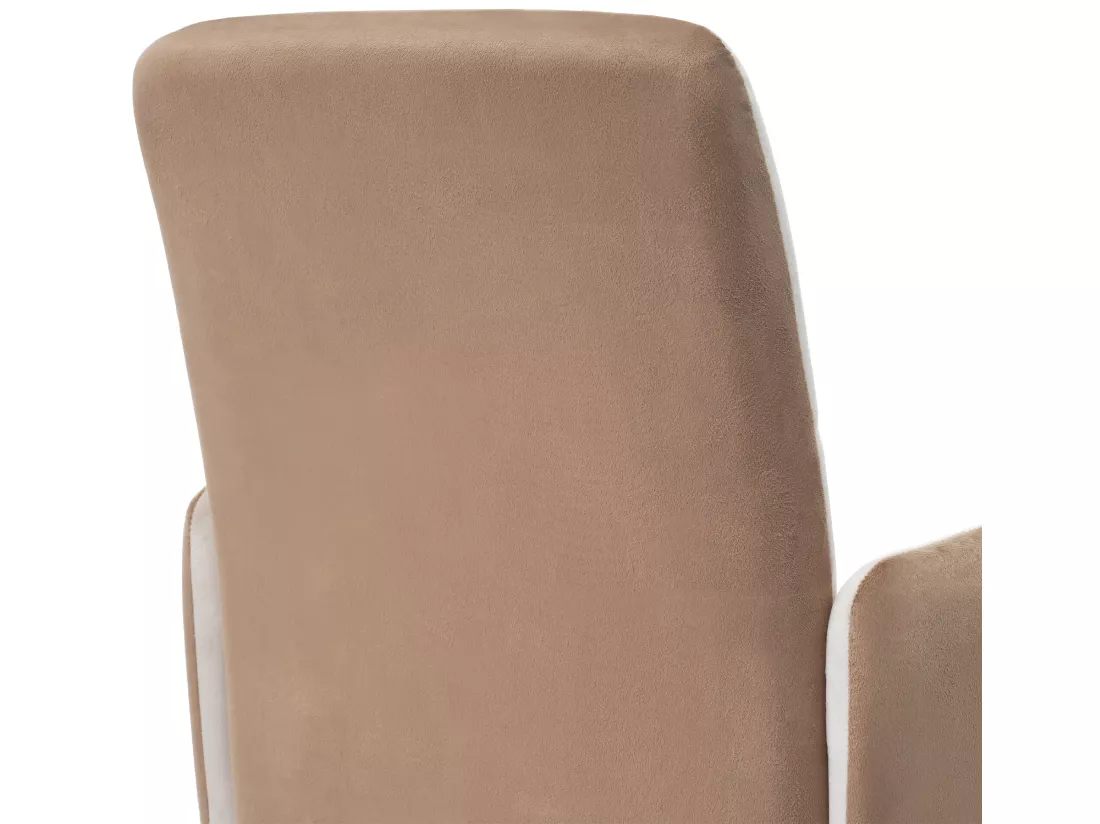 Chaise en velours assortie, lot de 1, fauteuil de salle à manger, chaise pivotante, beige