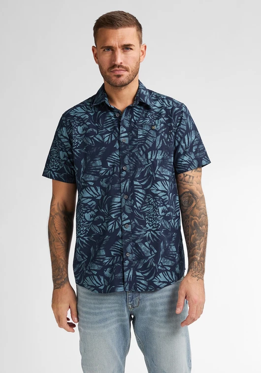 Petrol Overhemd all-over print M-1050-SIS422
