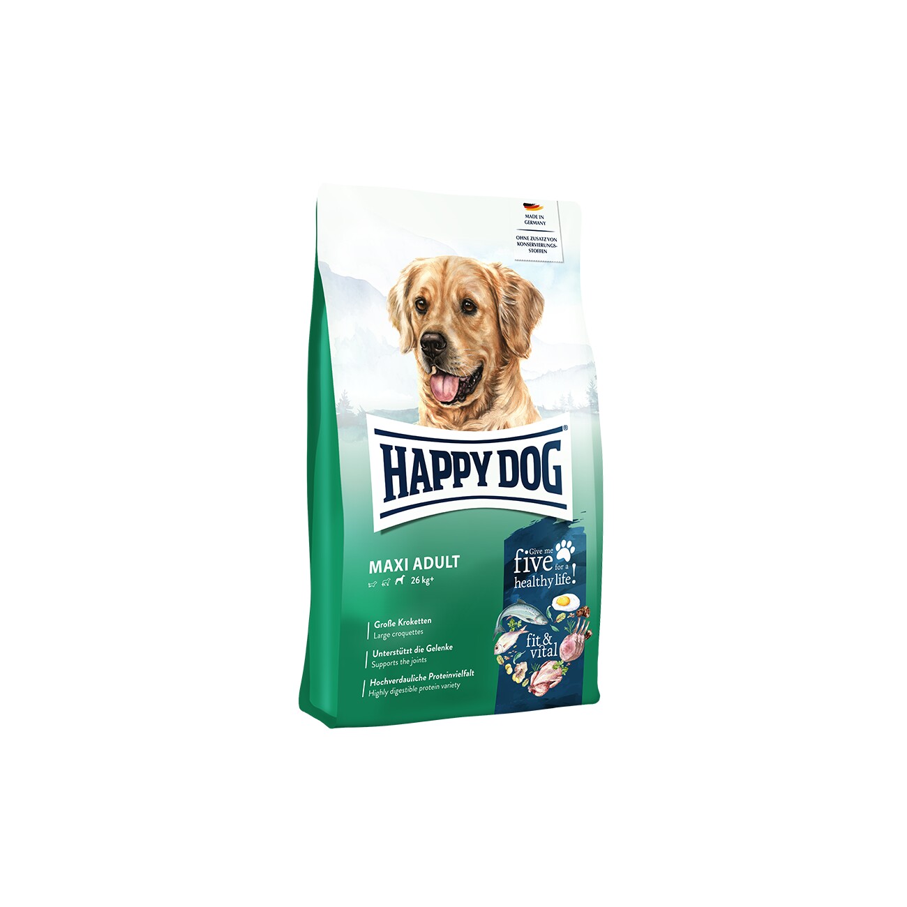 HAPPY DOG fit & vital Trockenfutter Hund, Maxi Adult 1 kg