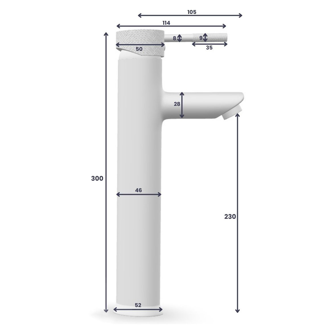 Saniclear Talpa Curved verhoogde wastafelkraan chroom
