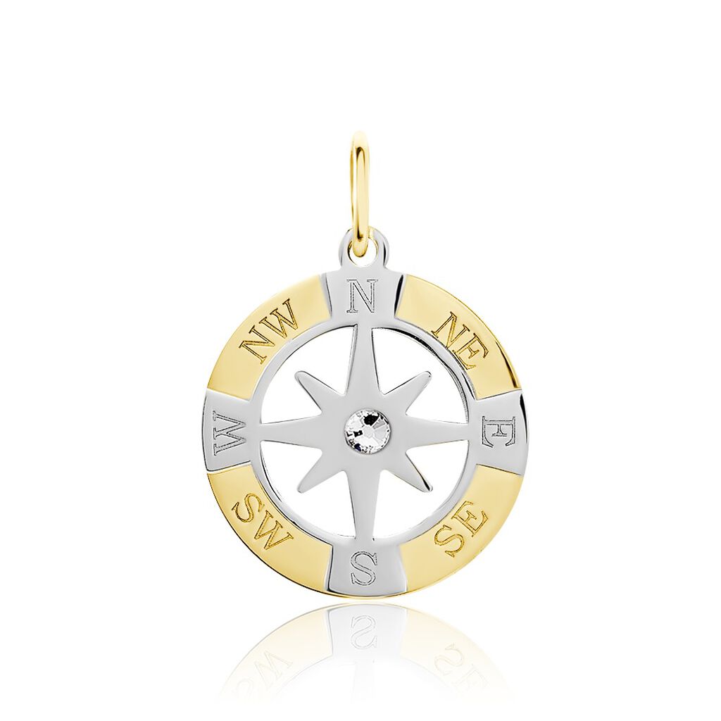 Pendentif Demyan Or Bicolore Oxyde De Zirconium