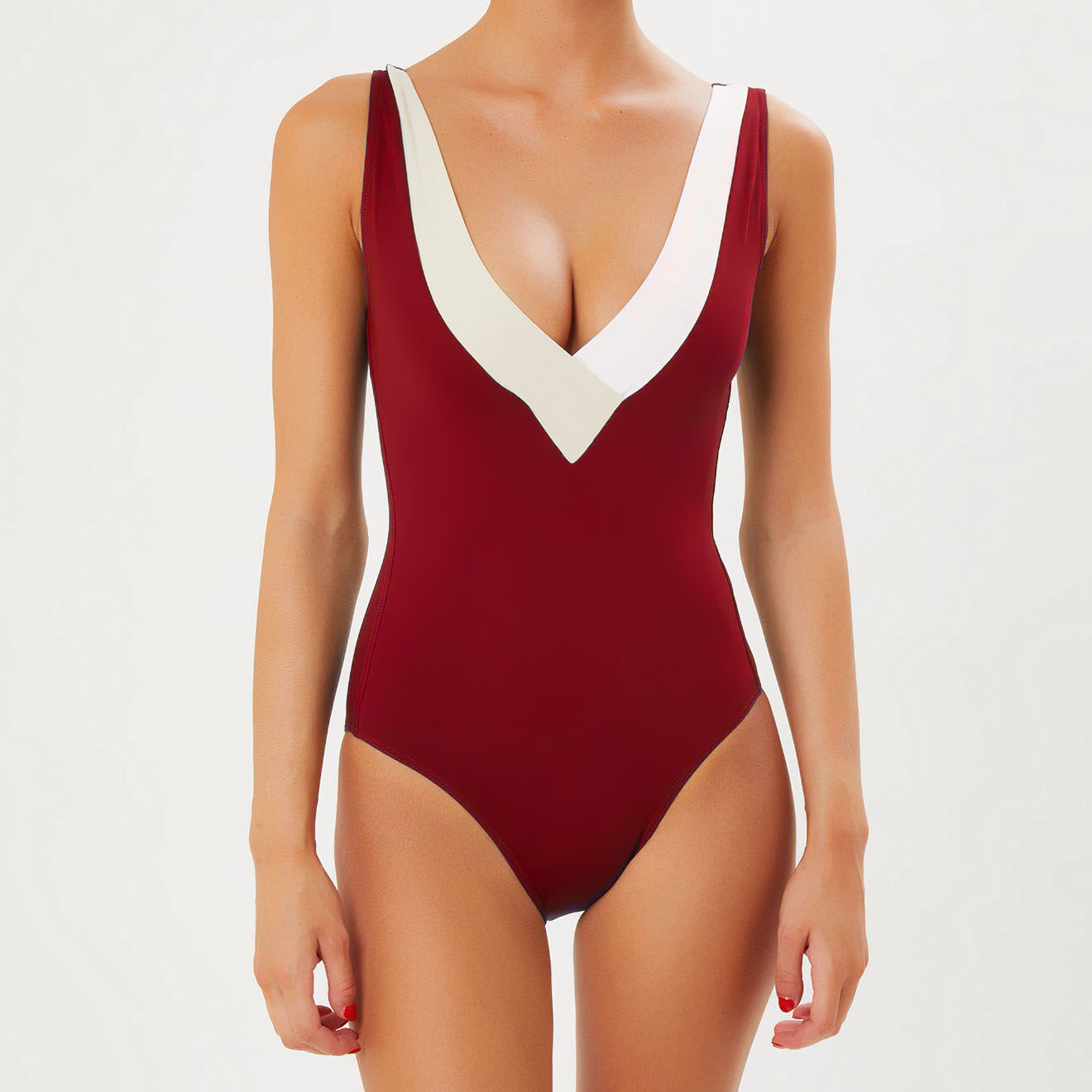 Iodus Maillot de Bain 1 pièce triangle Getaria rouge foncé